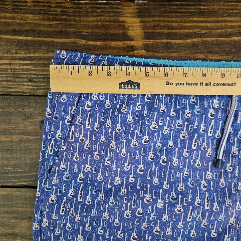 Peter Millar Men's Swimming Shorts Draw String Guitar Print about 2XL‎